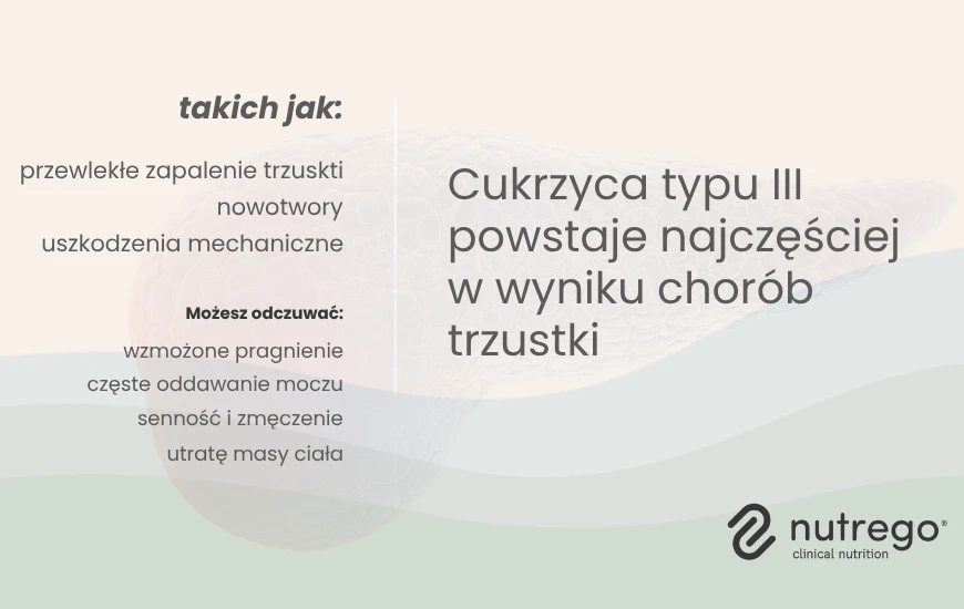 Cukrzyca typu III powstaje najczęściej w wyniku chorób trzustki