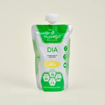Nutrego DIA 12 x 200 ml  o smaku orzechowym - płynna dieta dla cukrzyków